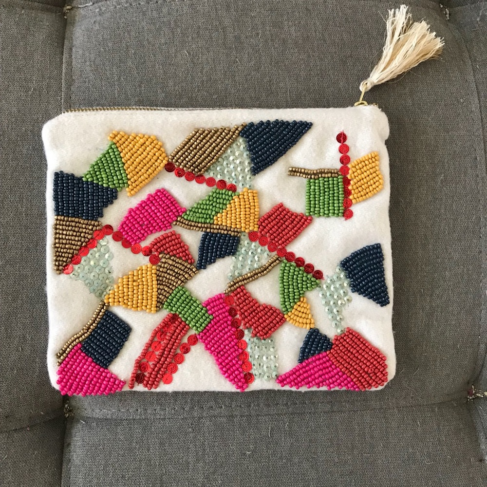 Beaded zipper bag
